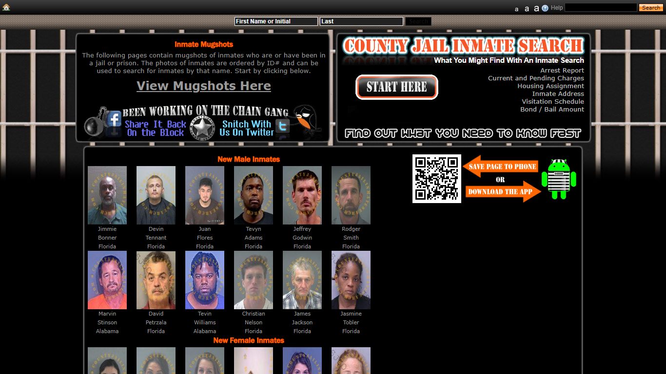 Recent Arrest Mugshots And Inmate Search - County Jail Inmate Search